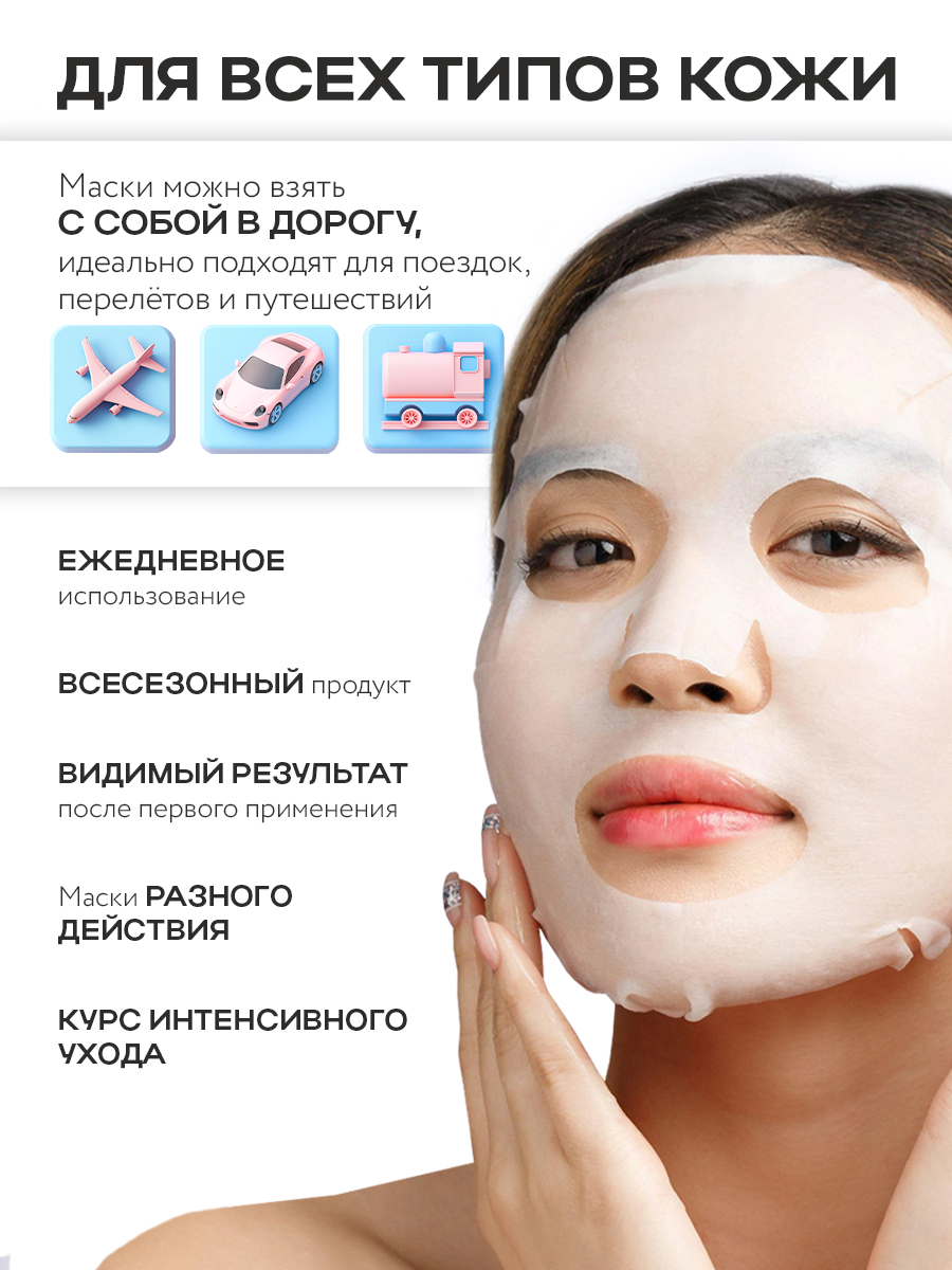 Маска тканевая NAME SKIN CARE набор ассорти Корея 25 шт. - фото 3