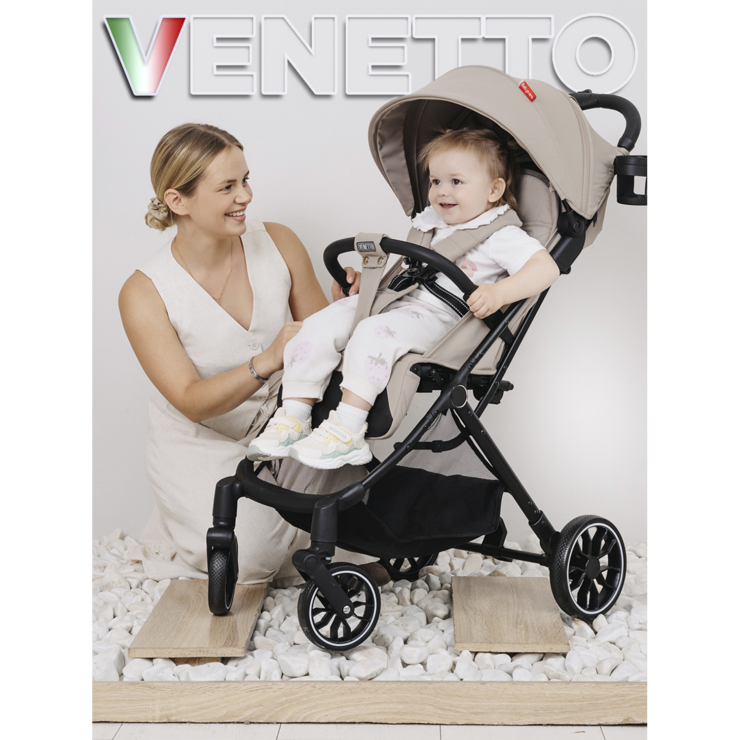 Коляска прогулочная BabyCare Venetto Бежевый бежевый - фото 20