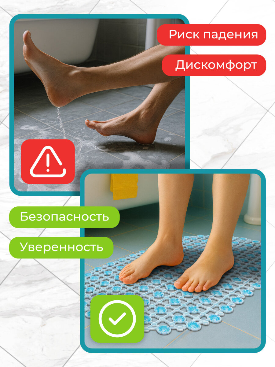 Коврик для ванной PRIMILA Молекулы 39 x 68 см - фото 5