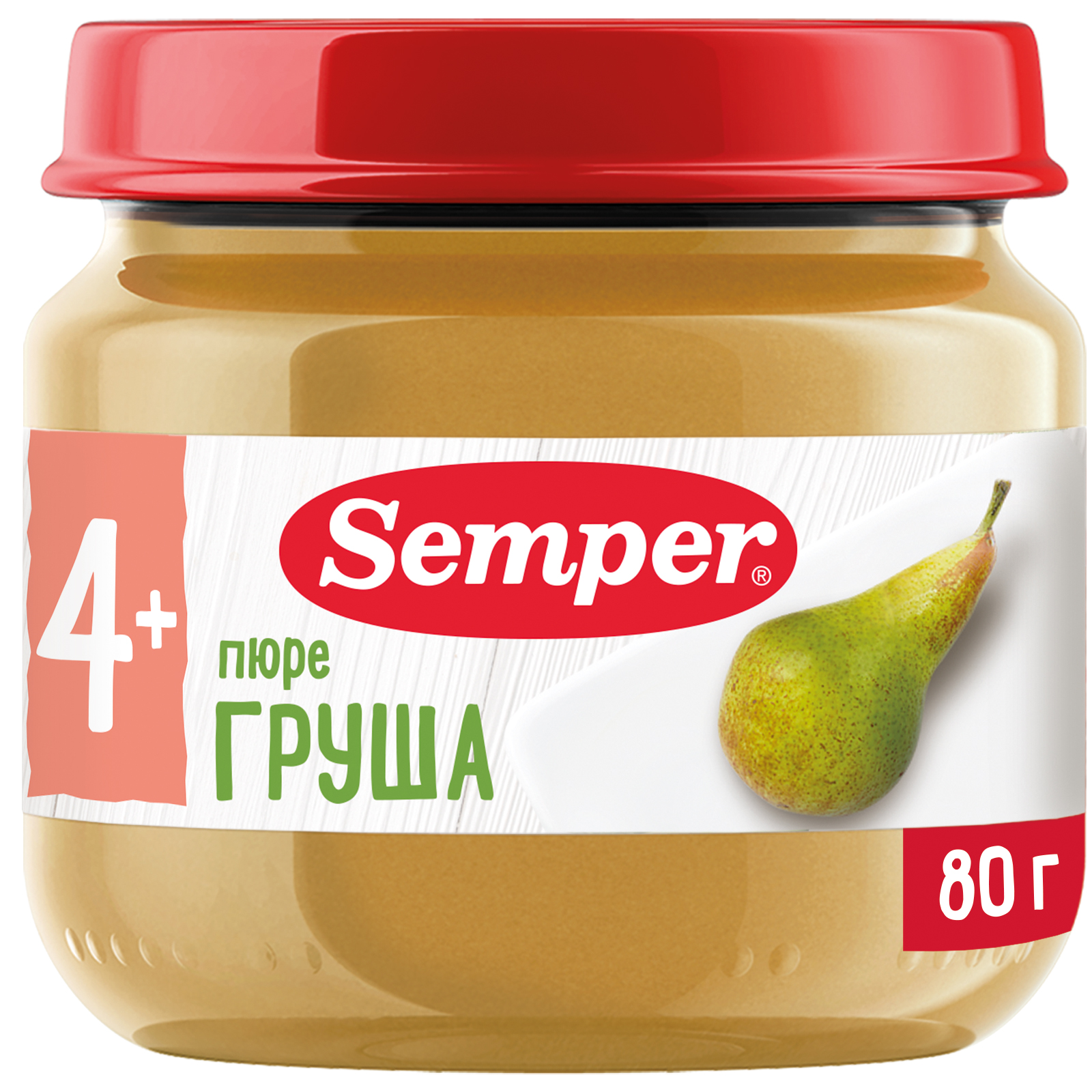 Пюре Semper Груша с 4 мес 80 г - фото 1