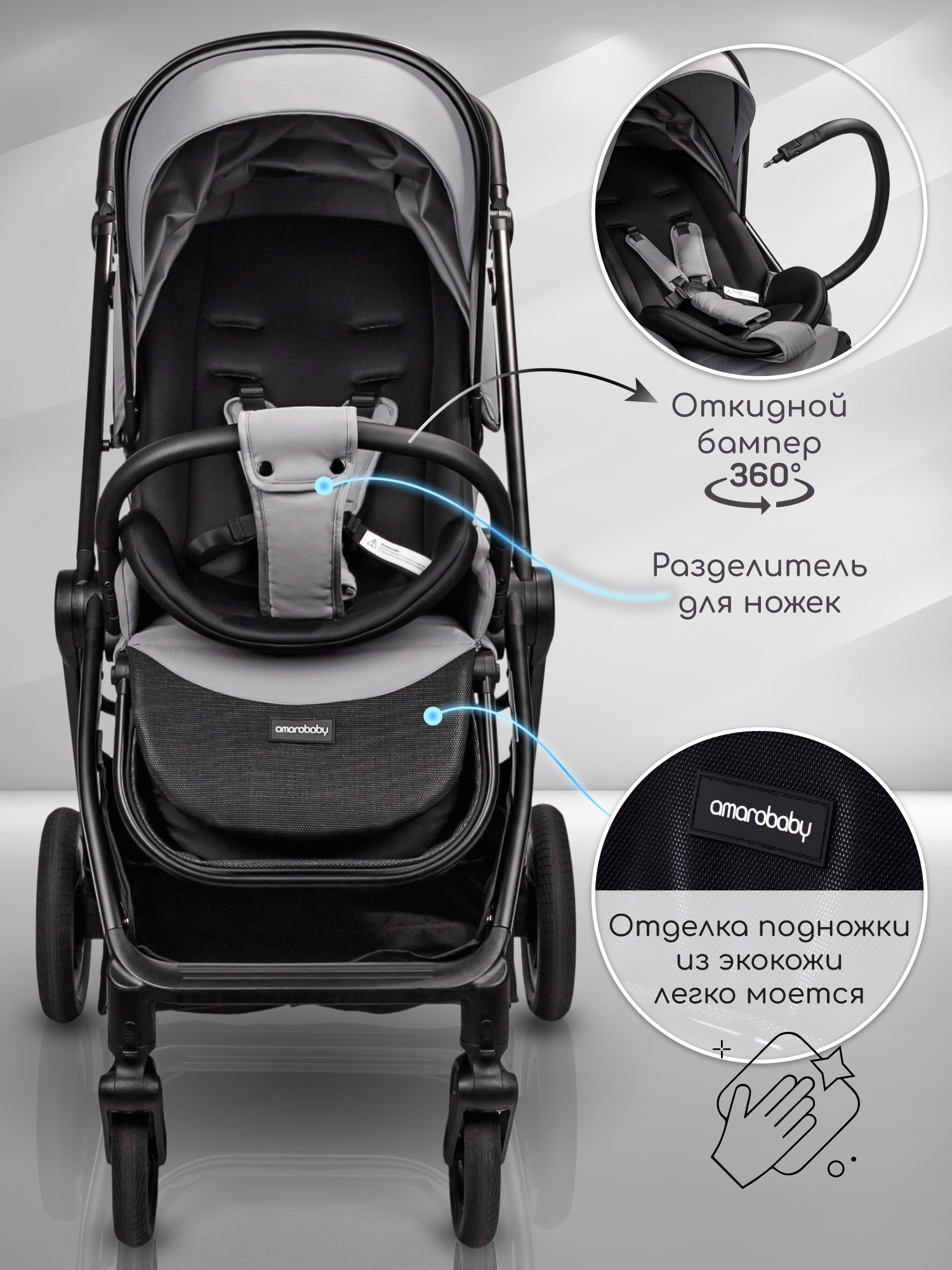 Коляска прогулочная Amarobaby Somnium - фото 6