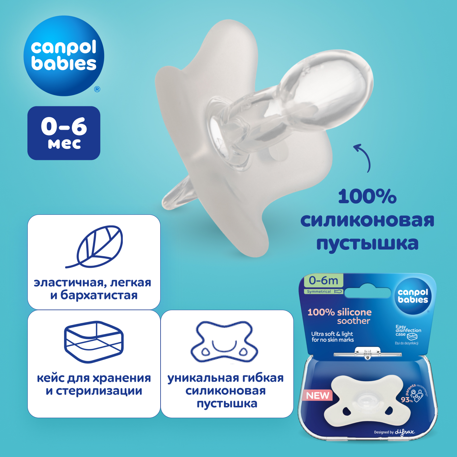 Пустышка Canpol Babies силикон анатомическая от 0 мес. 1 шт. - фото 1