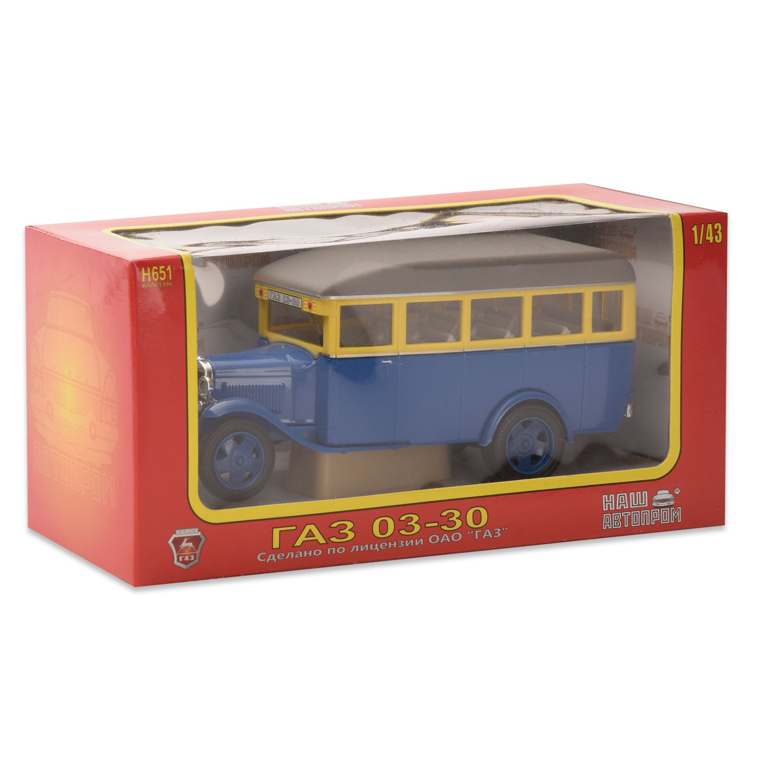 Автобус Наш автопром ГАЗ 03-30 1:43 в ассортименте Н651 - фото 7