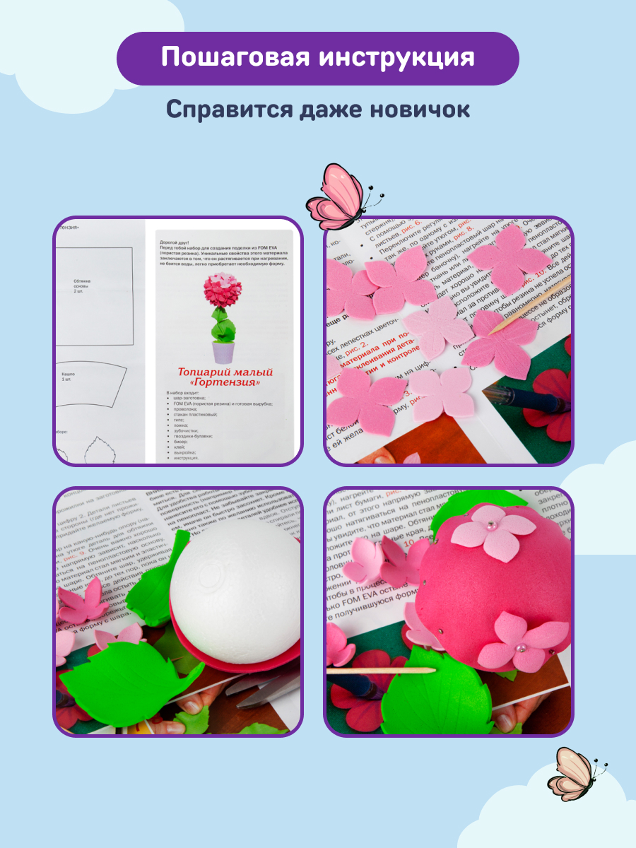 Набор для творчества Волшебная мастерская сборка Гортензия - фото 6
