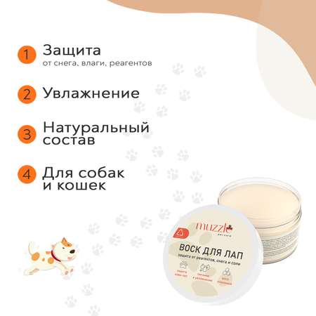 Защитный воск Muzzle для лап собак и кошек 100 мл
