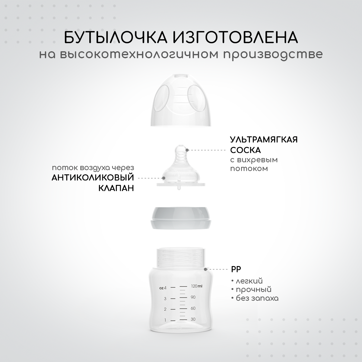Бутылочка Miyoumi Anti-Colic 120 мл 2 шт. - фото 3