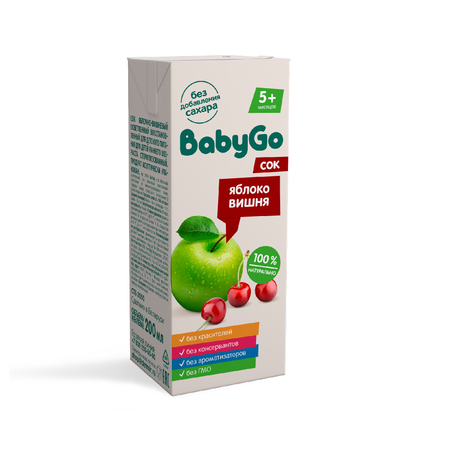 Сок Baby Go яблоко-вишня для детского питания 0.2л с 5месяцев