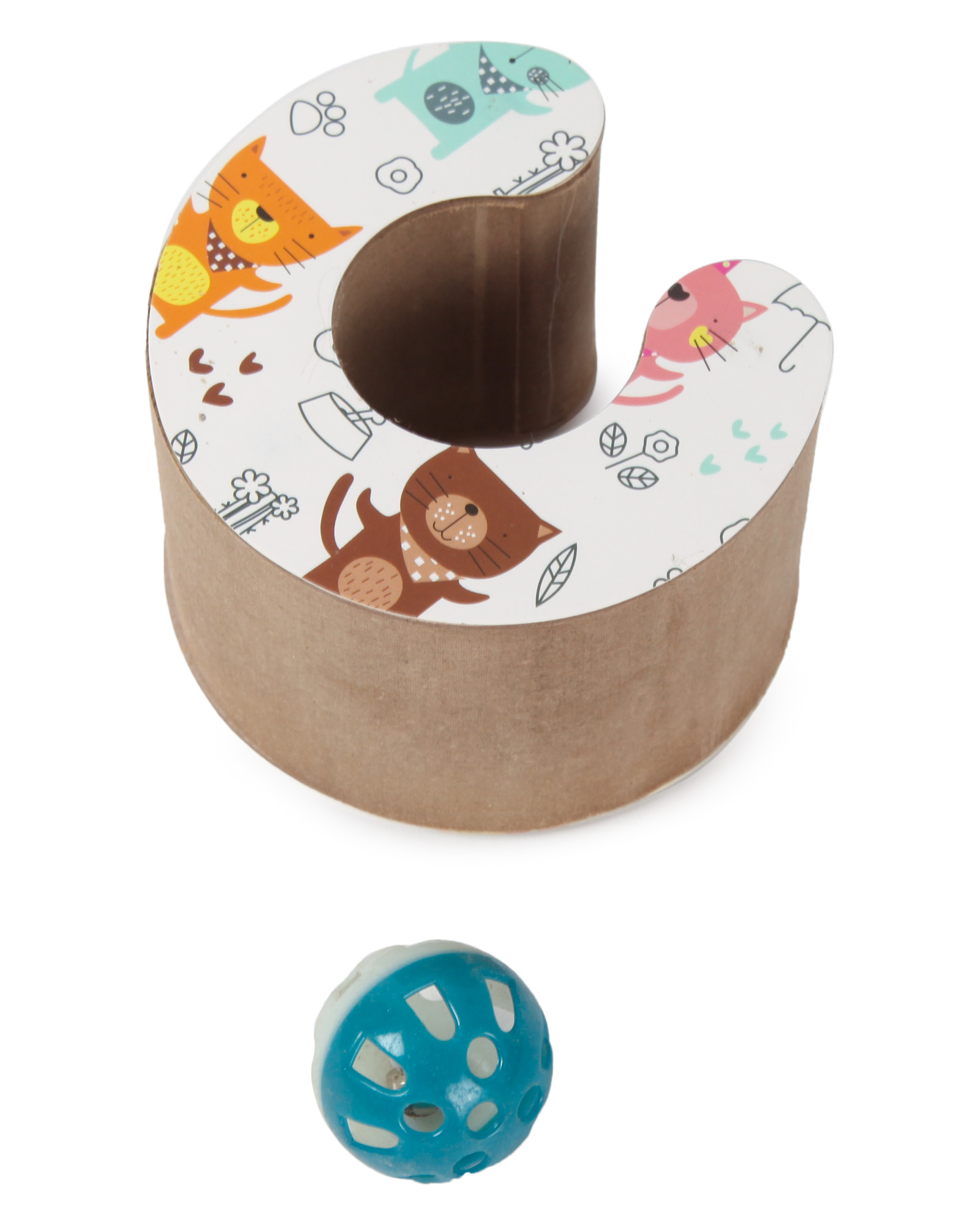 Когтеточка для кошек Barbaks Круглый трек с шариками картонная 53*25см - фото 4