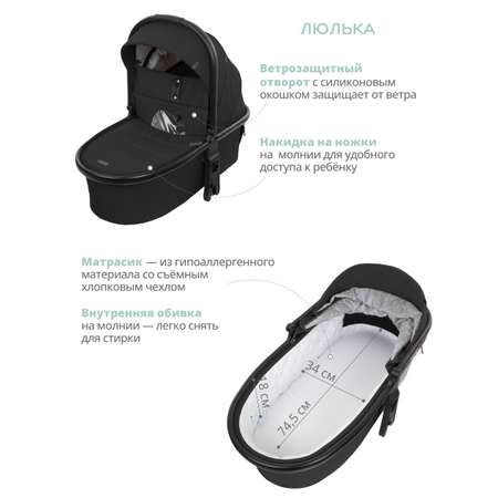 Коляска 2в1 Indigo DESIRE черный
