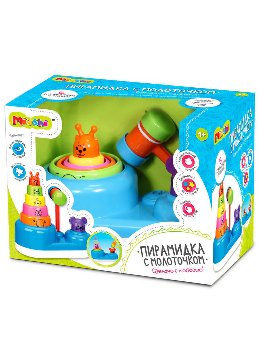 Игрушка Mioshi пирамидка Веселые зверюшки - фото 2