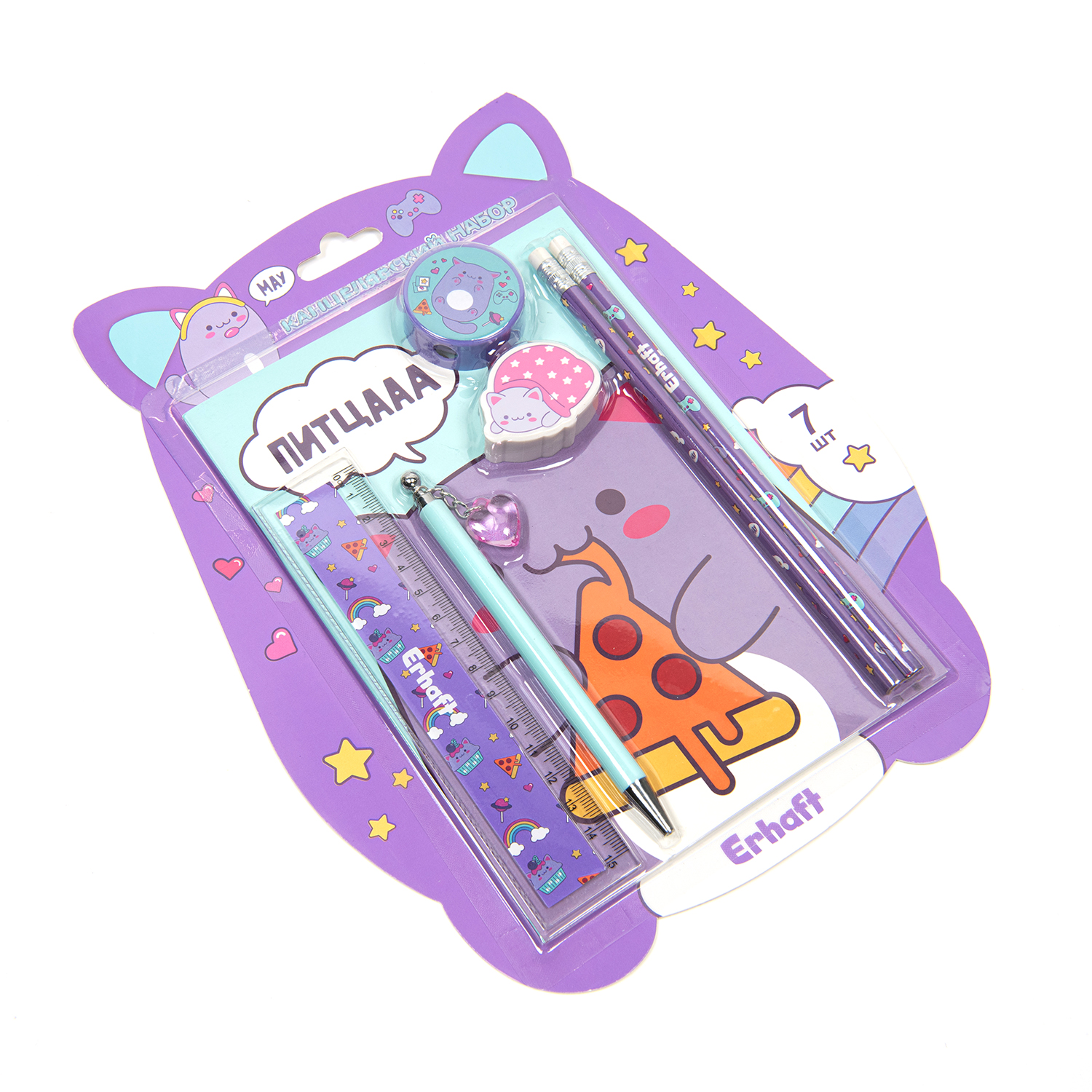 Набор канцелярский Erhaft Котик 7 предм. - фото 2