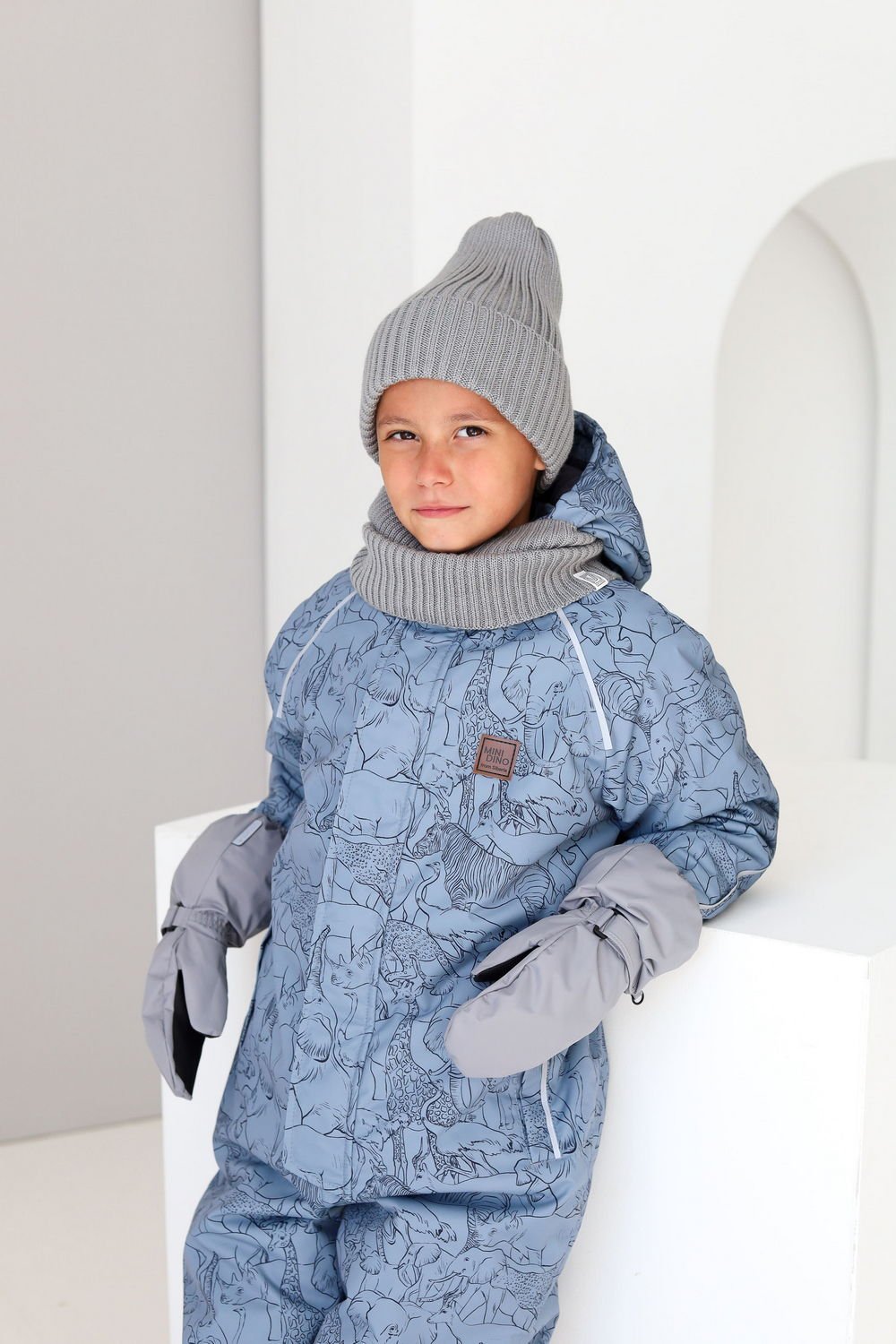 Шапка MINIDINO ВЯЗ-Ш-001/10001Шапка Тыковка серый - фото 2
