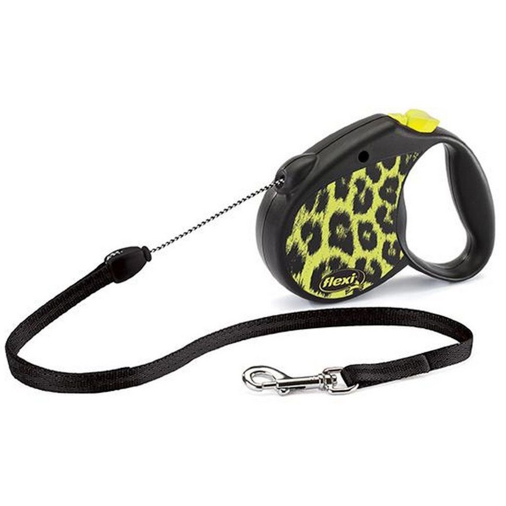 Изображение товара Рулетка для собак Flexi Safari M 5м до 20кг Желтый Леопард