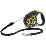 Рулетка для собак Flexi Safari M трос 5м 20кг yellow leopard