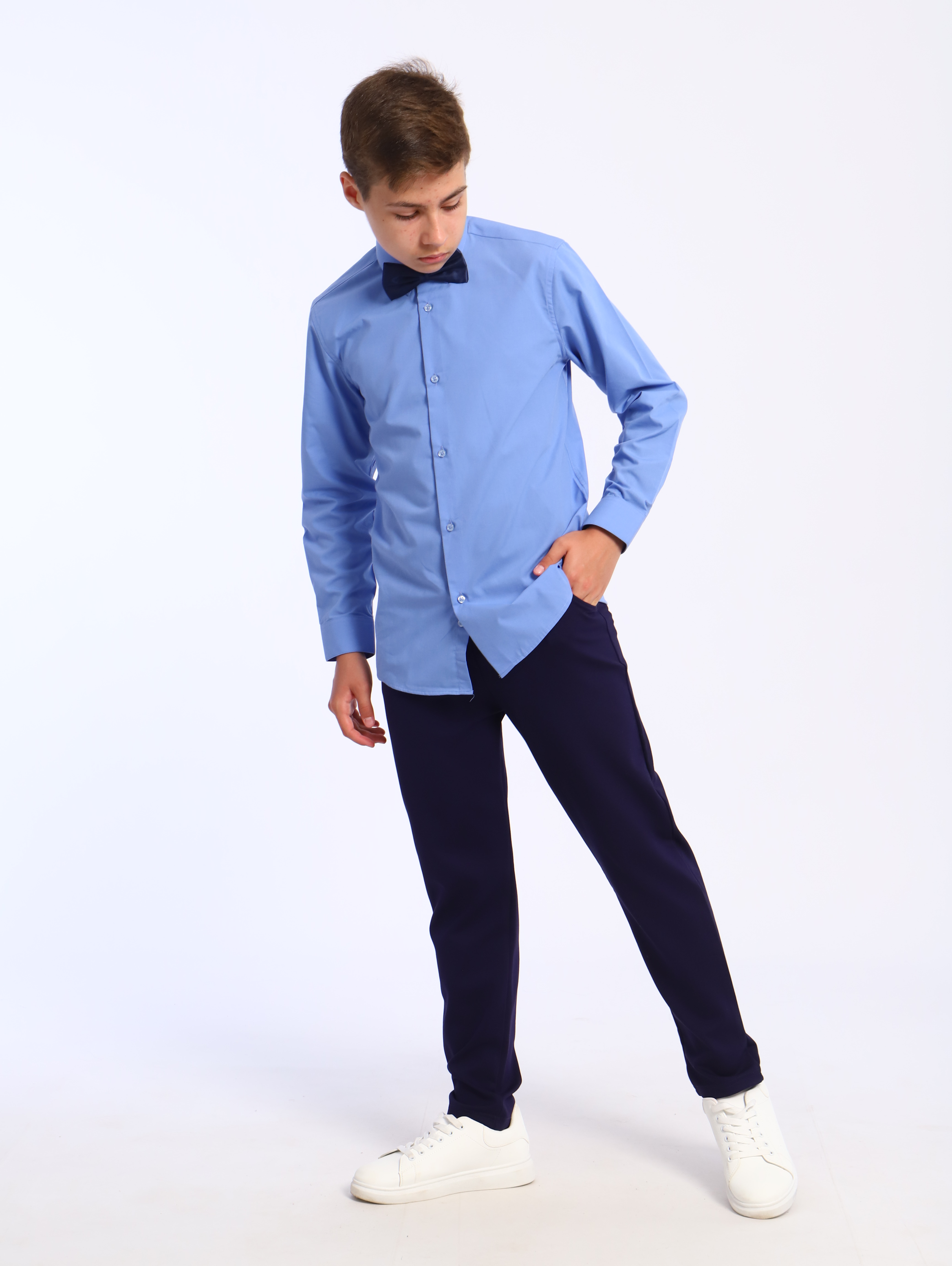 Рубашка ЛАДОШКИ Рубашка Школьник светло-синий - фото 4
