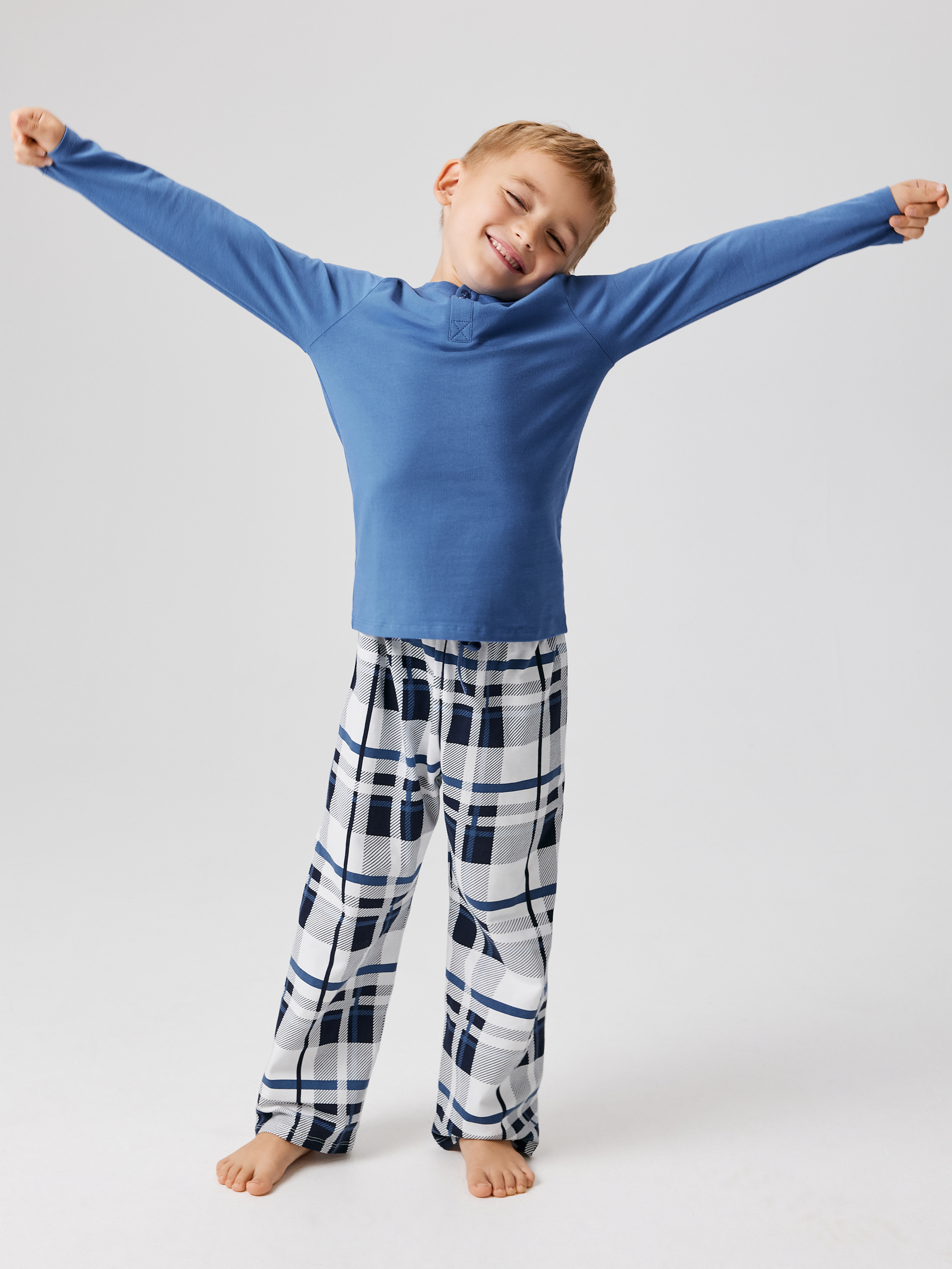 Изображение товара Детская пижама Acoola 164 хлопковая в клетку для мальчика