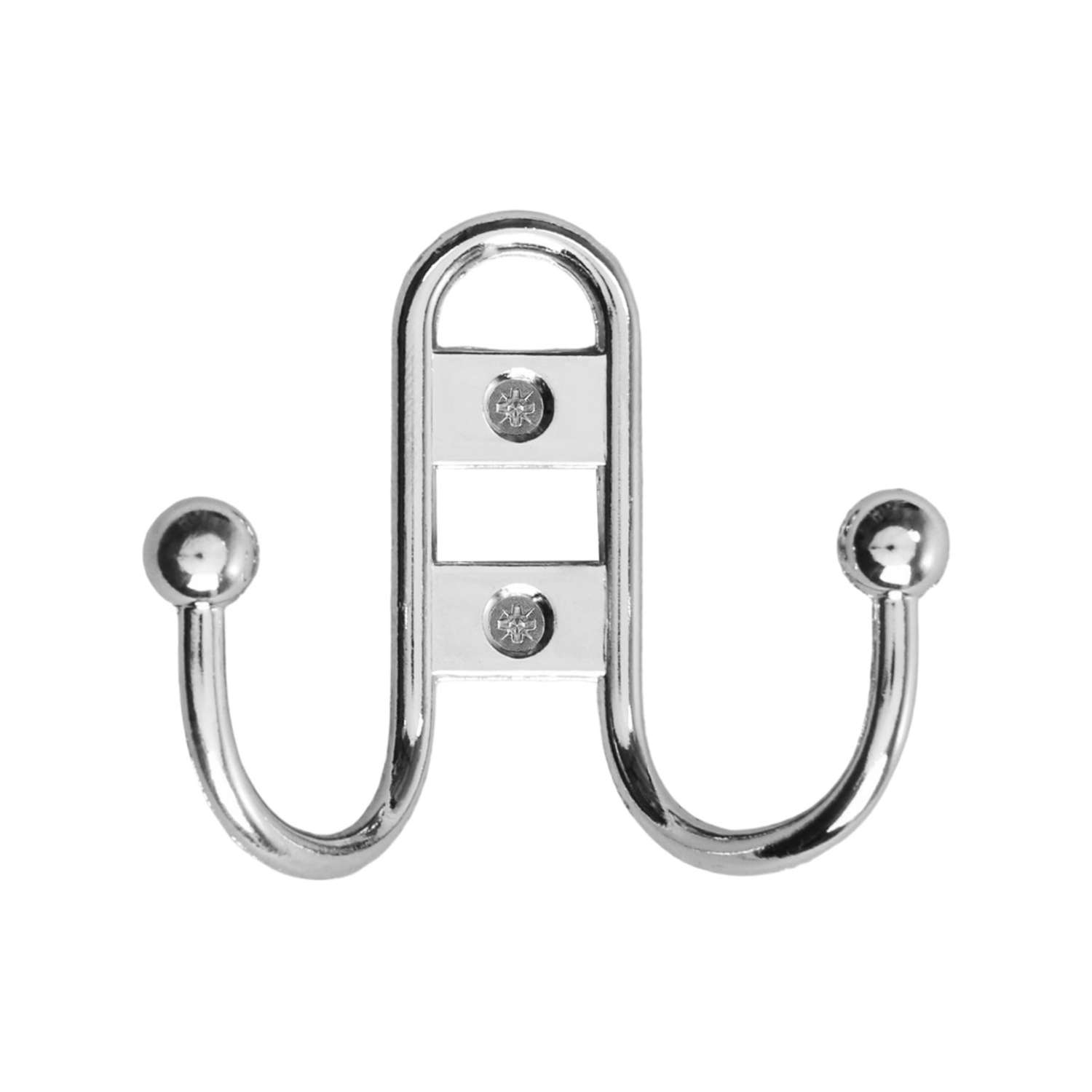 Крючок мебельный Тундра TKD017 двухрожковый хром 1866187 - фото 1