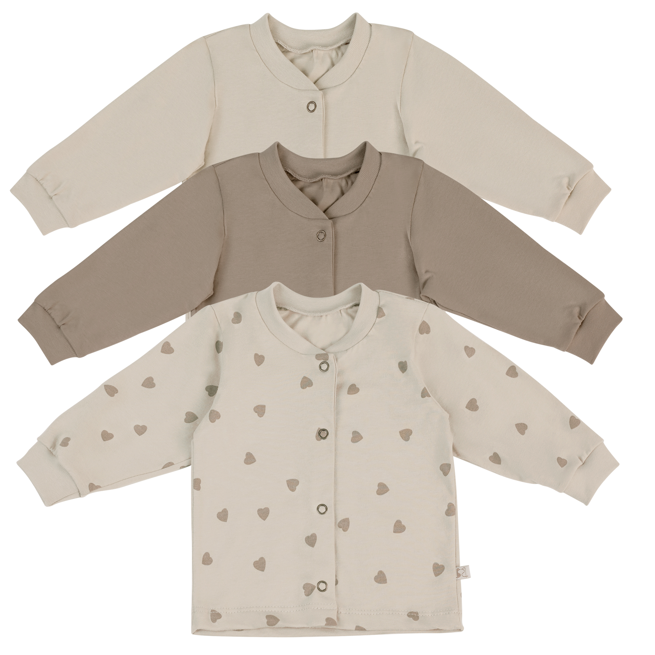 Кофточка 3 шт Фабрика Бамбук MU020133KNR/116MU/Шоколад сердечки - фото 1