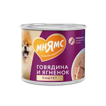 Корм для собак Мнямс Здоровые суставы для всех пород паштет изговядины и ягненка консервированный 200г