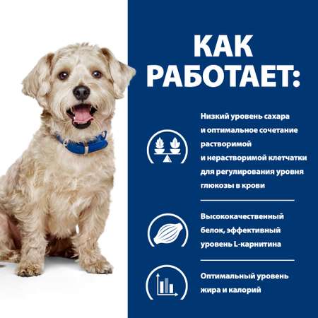 Корм для собак Hills 370г Prescription Diet w/d диетический при поддержании веса и сахарном диабете с курицей