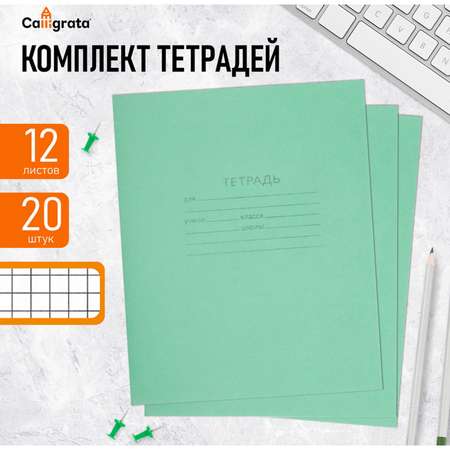 Тетрадь КПК клетка 12 лист. 20 шт.