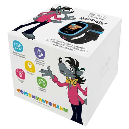 Часы ELARI KidPhone Ну погоди Черный ELKP-NPBLK/BLU