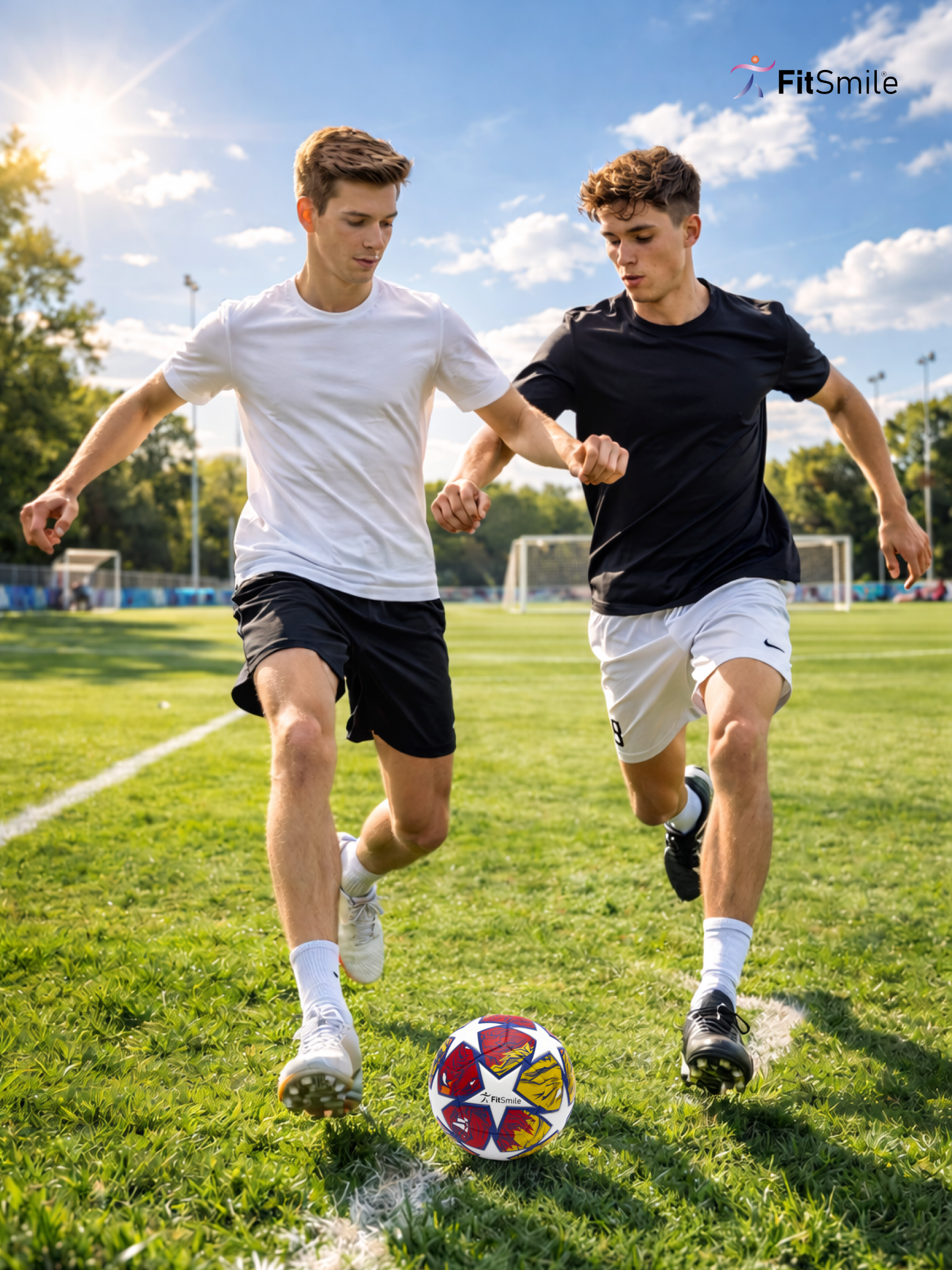 Спортивный мяч FitSmile красно-желтый футбольный 22 см - фото 9