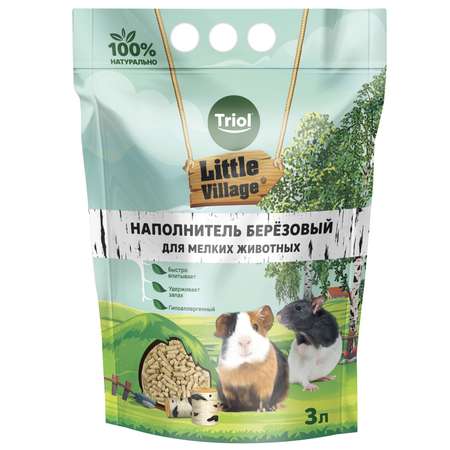Наполнитель Triol Little Village 3 л древесный, впитывающий