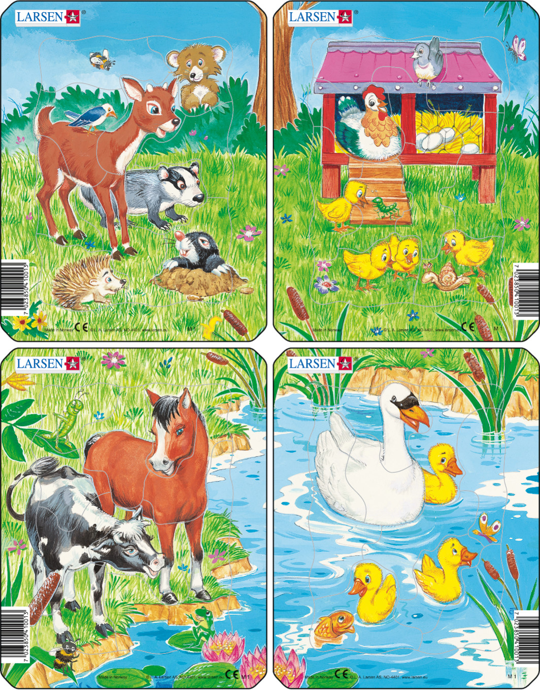 Пазл Larsen милые животные 10 элементов классический - фото 1