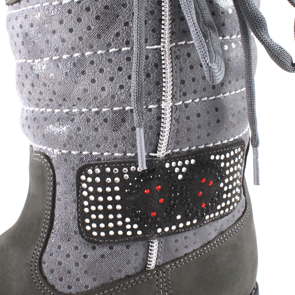 Сапоги Europen 131-61-80-СВ EUROPEN Сапоги для девочки,серый нубук - фото 4