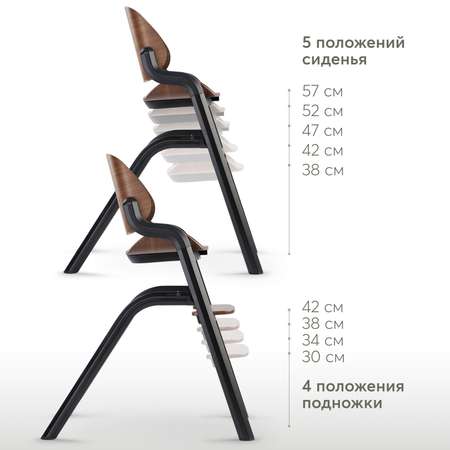Стульчик для кормления Happy Baby Charley dark wood коричневый