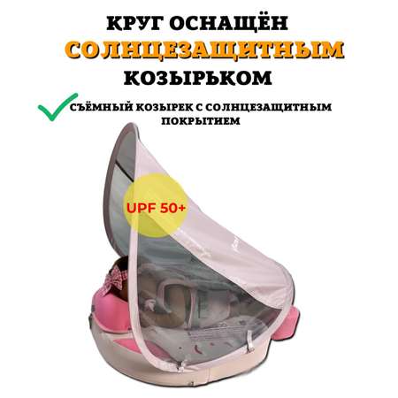 Складной круг для плавания детский Newone с навесом 3-24 месяца