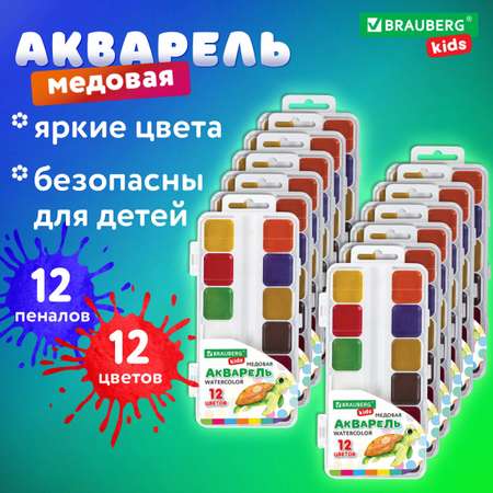 Краски акварель Brauberg 12 цв.