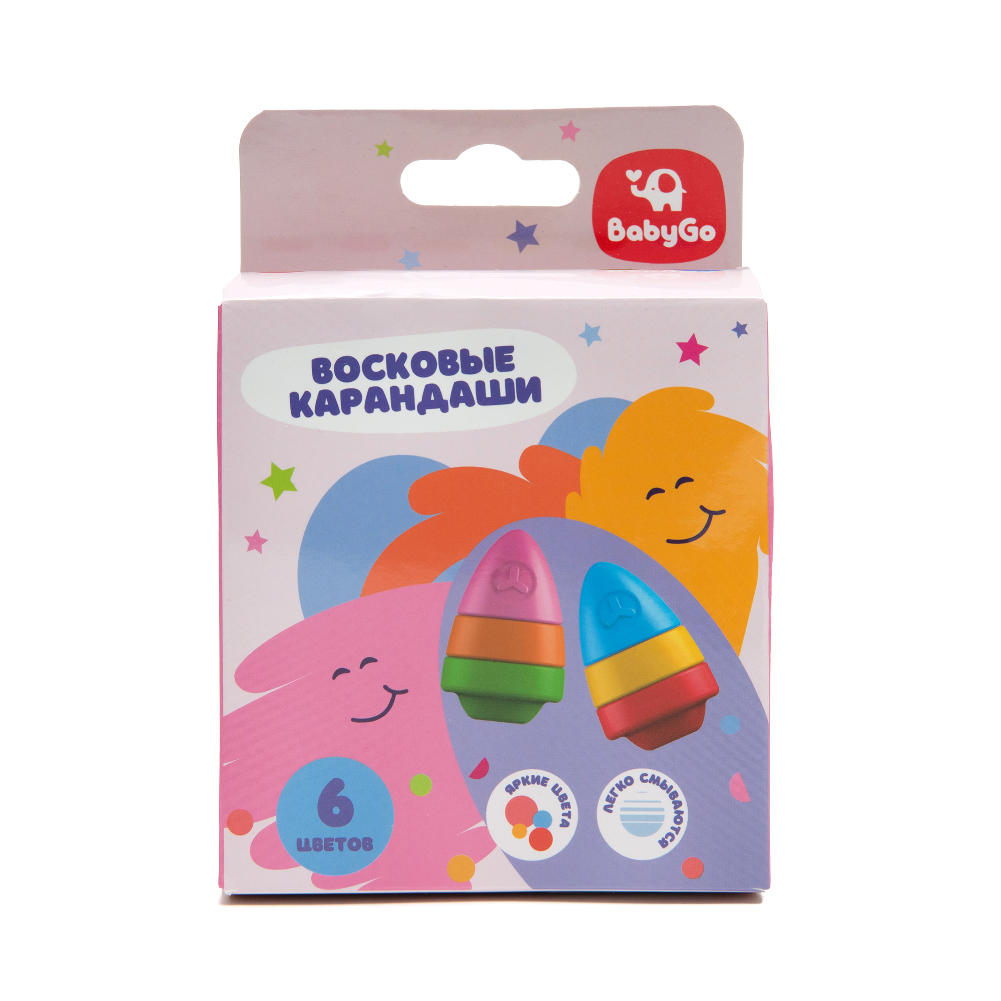 Восковые мелки BabyGo 6 шт. - фото 1