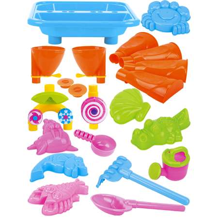 Стол для игр с песком и водой Hualian Toys Водяные мельницы 47х47х35 см голубой