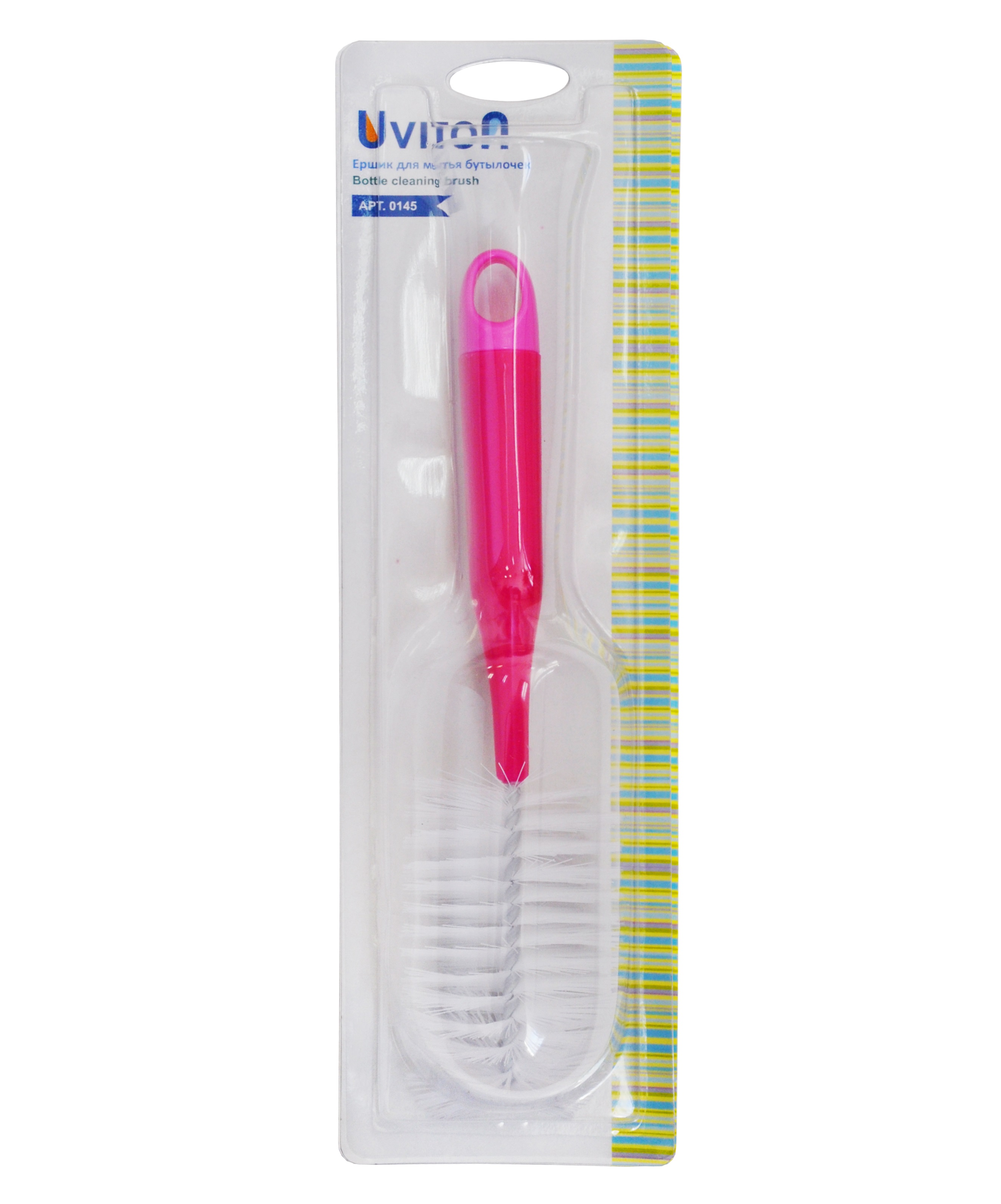 Ершик Uviton для мытья бутылочек Lux 0145 розовый - фото 7
