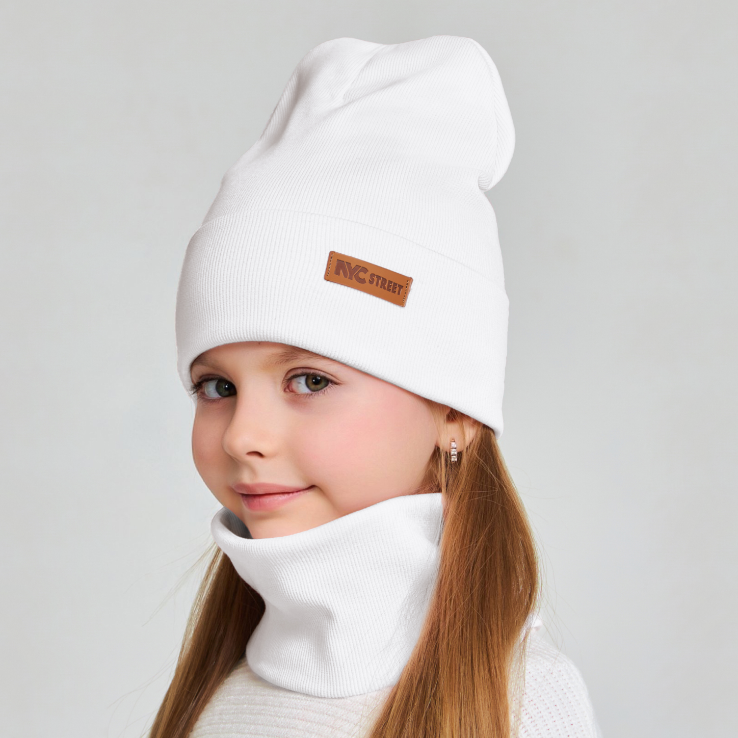 Шапка и снуд KUBRIO KU-H-70-KashOtvG-White - фото 1