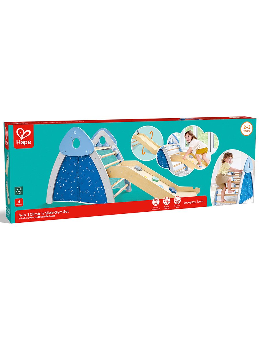 Детский игровой комплекс "4-в-1" Hape Пиклер с горкой, скалодром E1222_HP - фото 13