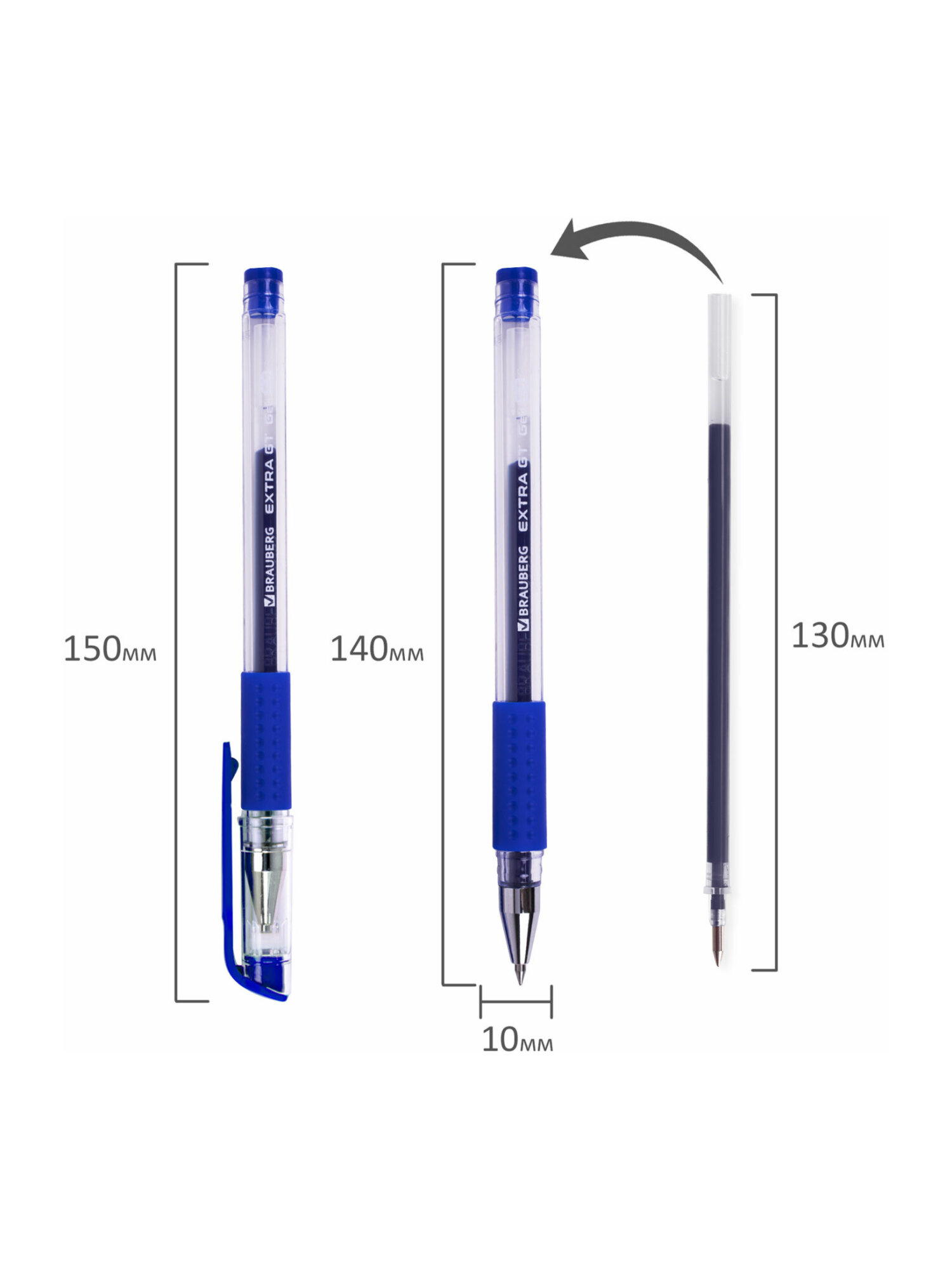 Ручка гелевая Brauberg 4 шт. - фото 12