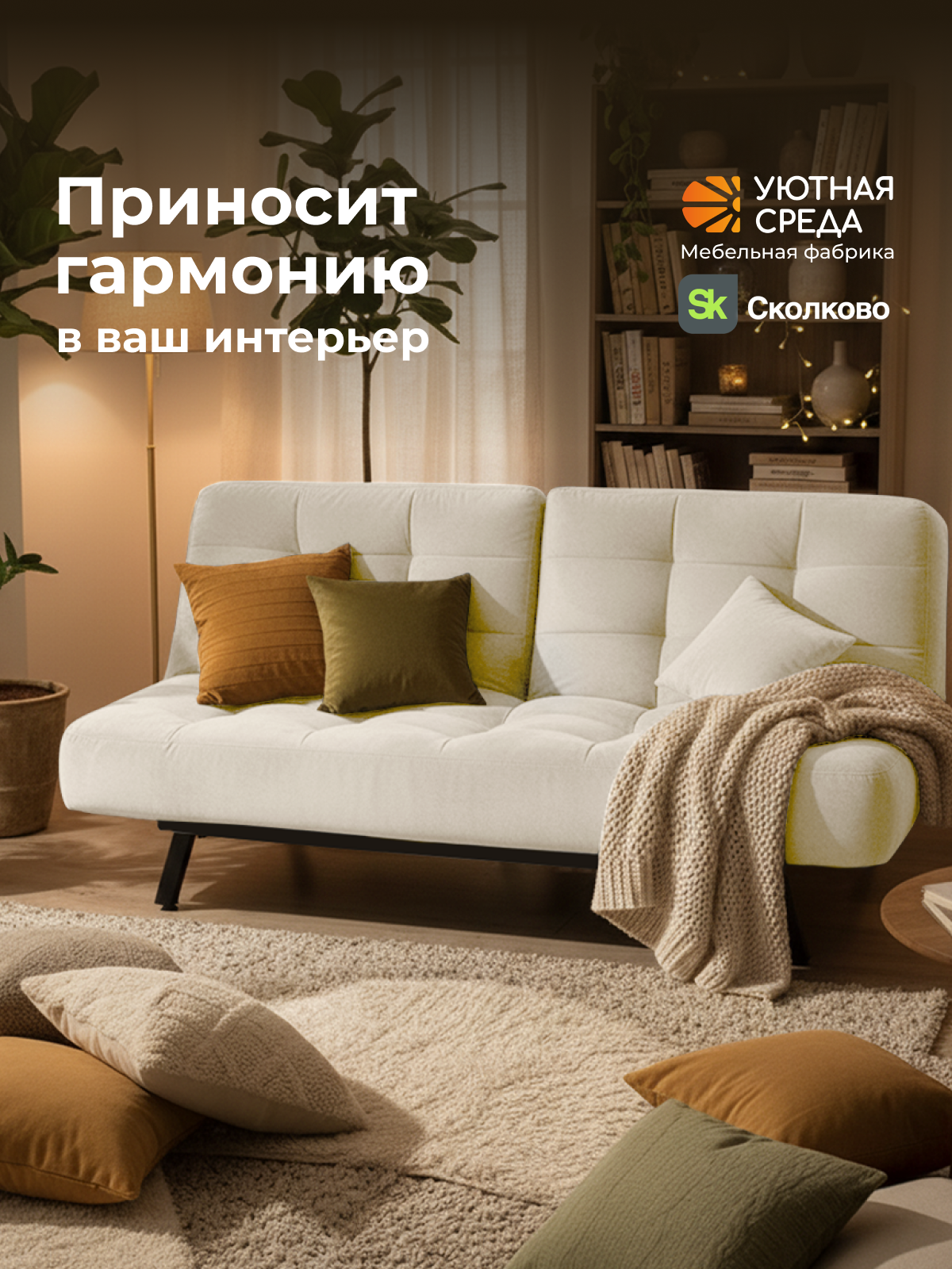 Диван Уютная среда молочный велюр - фото 20