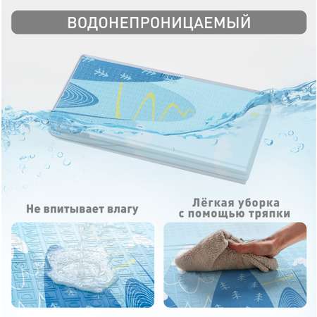 Детский коврик MIKMEL Premium развивающий двусторонний 180х200 см Небо Горы