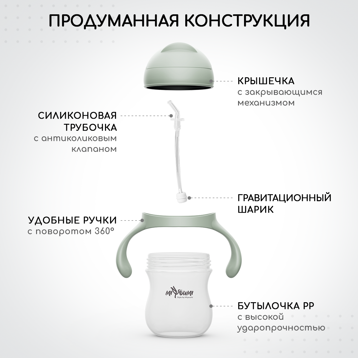 Поильник Miyoumi Standard/Essential 280 мл - фото 3