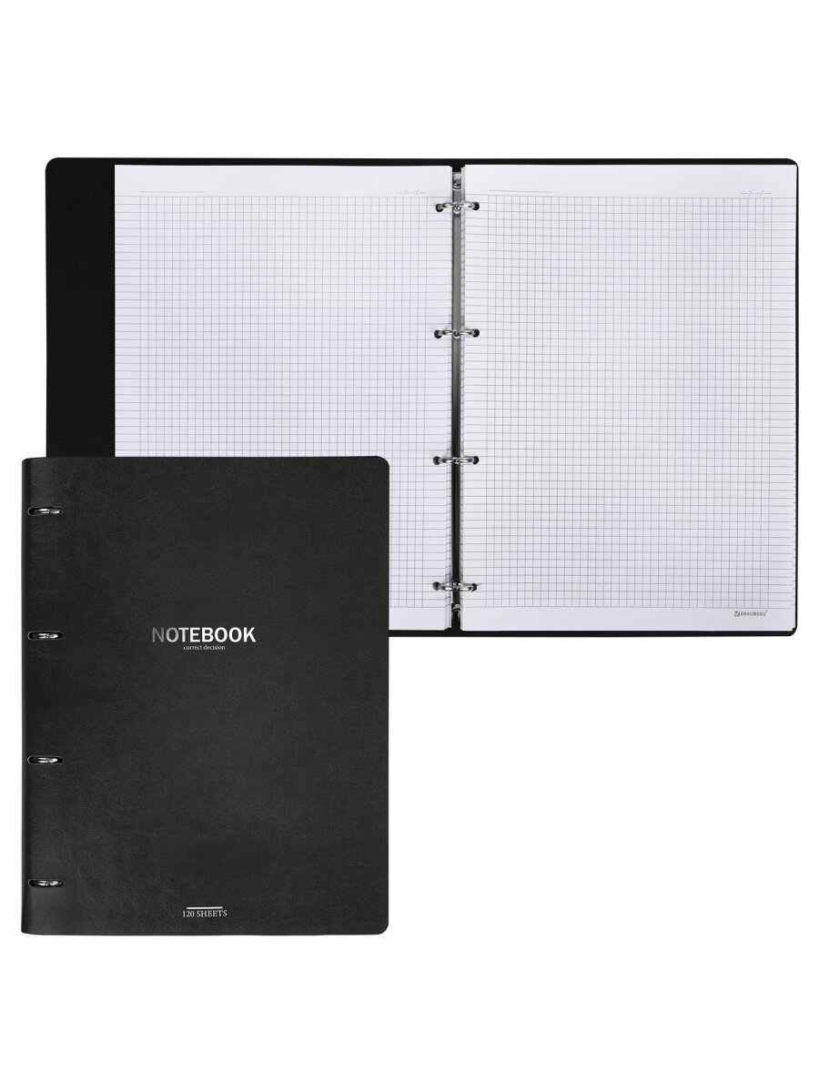Тетрадь со сменным блоком Brauberg клетка 120 лист. - фото 9