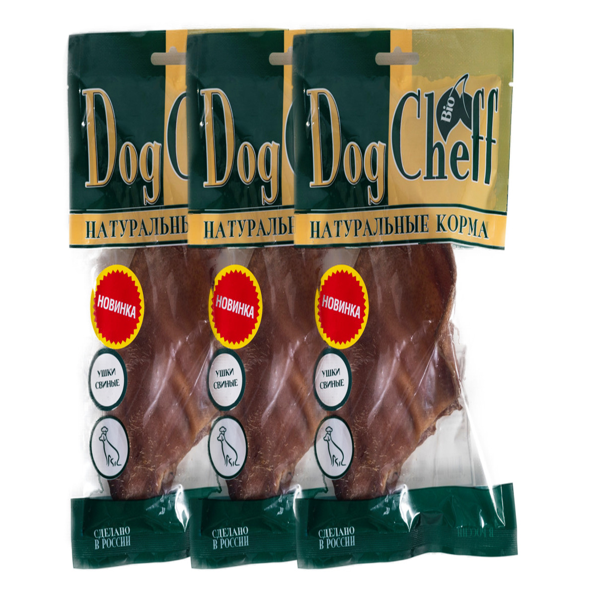 Уши свиные целые Dog Cheff Натуральные лакомства для собак - фото 1