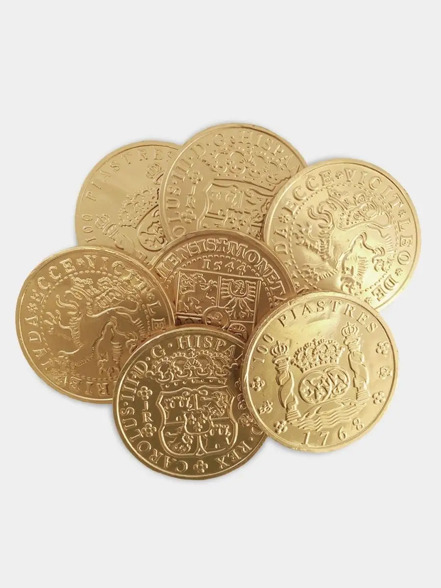 Шоколадные монеты KORTEZ Пиратский клад 100 шт по 6 г глазурь - фото 4