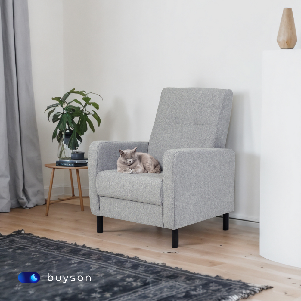 Мягкое кресло buyson BuyLive, велюр, серый 70х76х87 см - фото 12