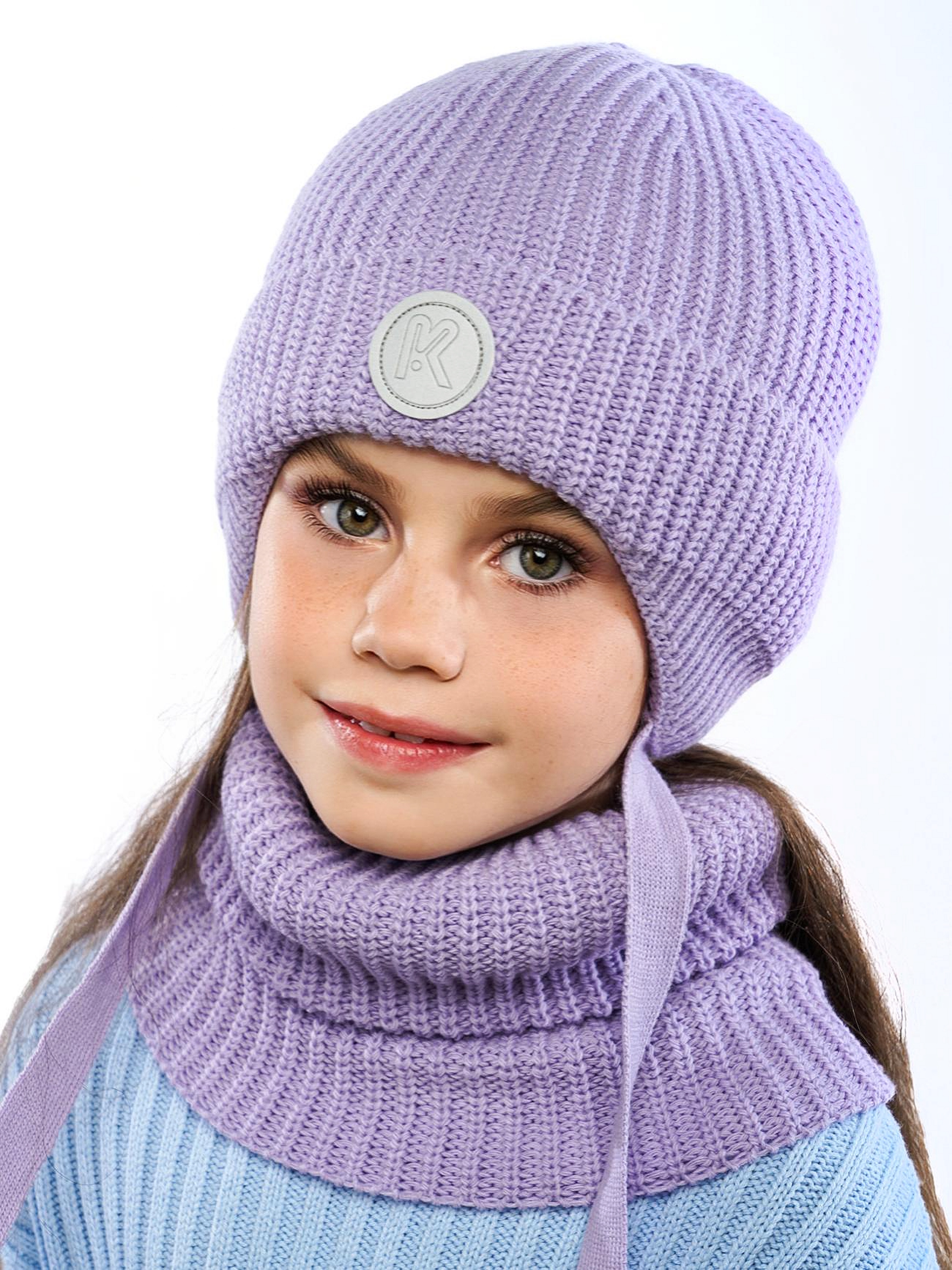 Шапка и снуд ПриКиндер U-W_221229 Цвет: Сиреневый - фото 11