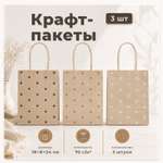 Набор подарочных крафт пакетов с ручками Gift Mania для подарков Горох 3 шт 18 х 8 х 24 см