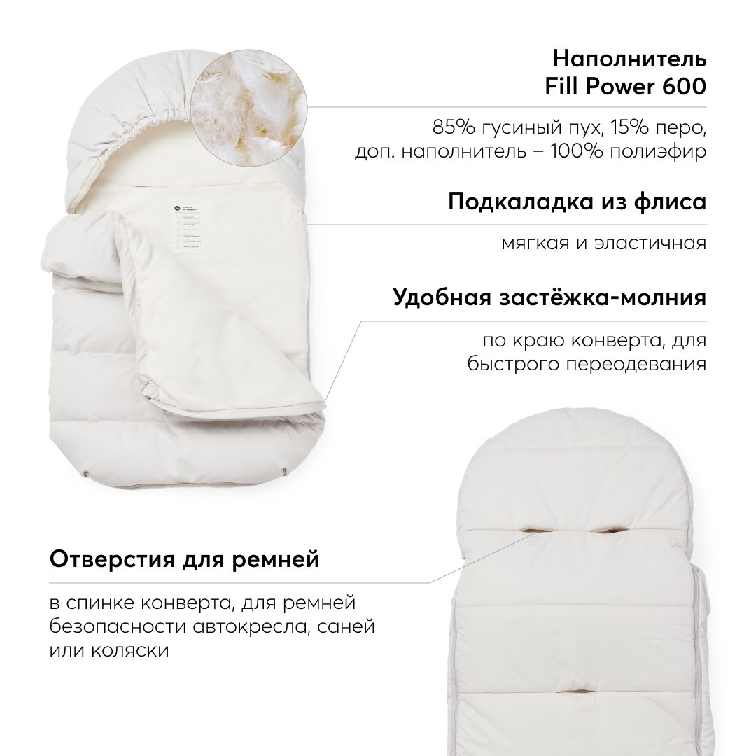 Конверт в коляску Happy Baby White sand - фото 3