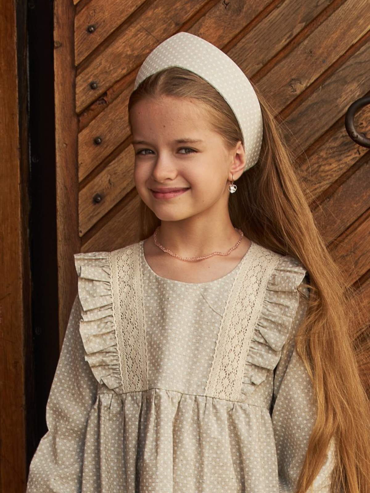 Кокошник MOUN кокошник_лен_горошек - фото 6